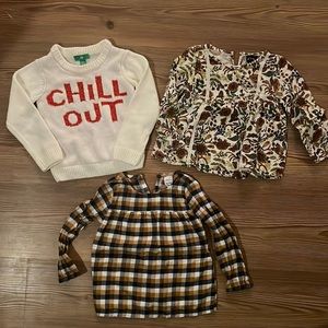 3 PC Bundle of 2T Girls Winter/Holiday Tops